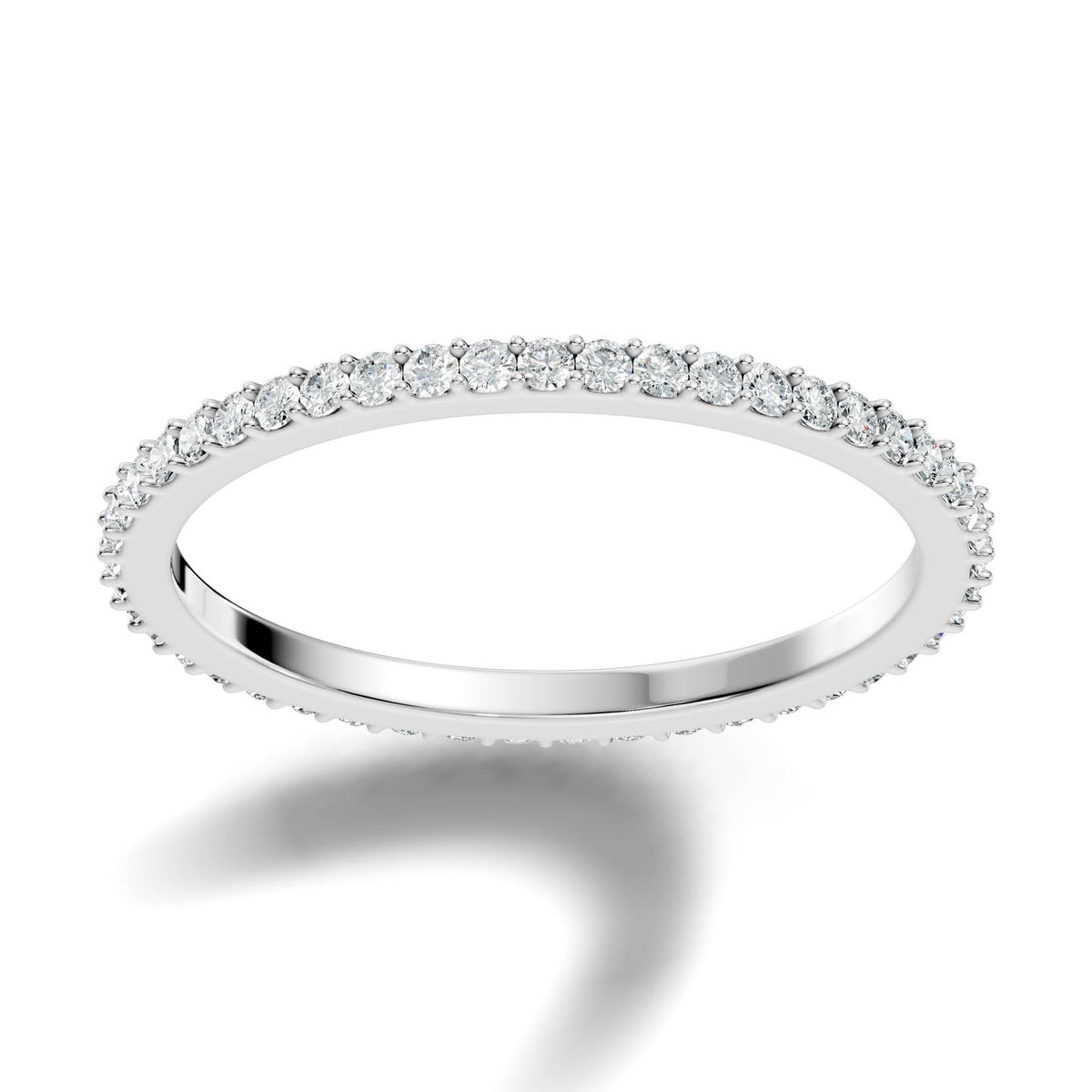 .27 Ct. Round Diamond Pavé Eternity Ring with Shared Prong Setting (PE110) 1