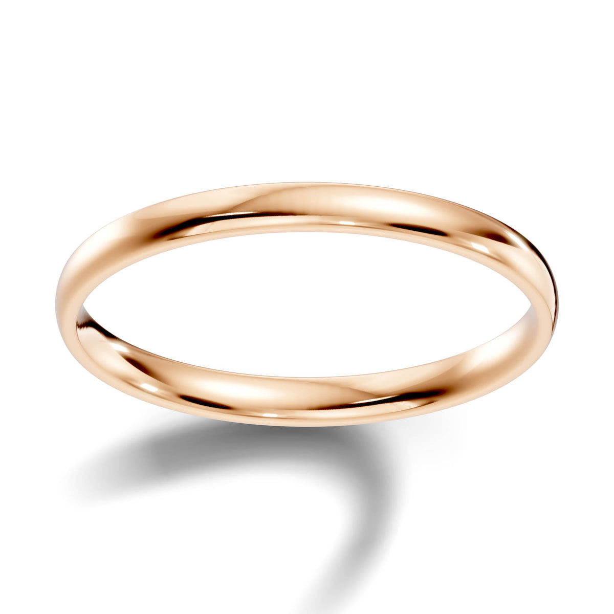 Traditional Wedding Band with Rounded High-Polish Finish (TBW-2MM) 15
