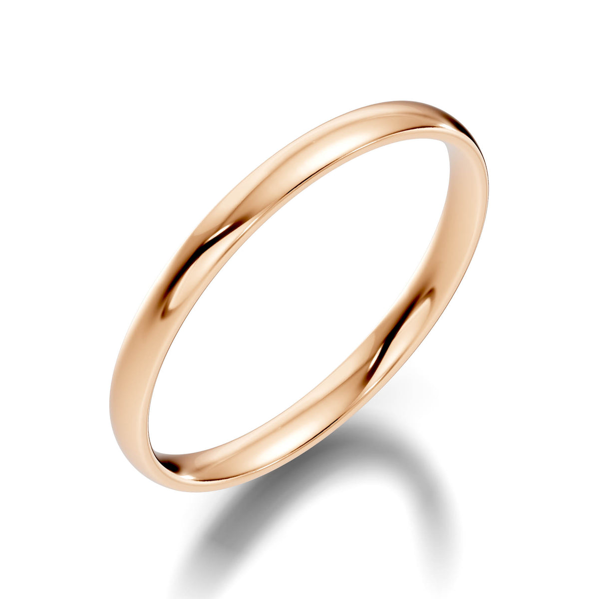 Traditional Wedding Band with Rounded High-Polish Finish (TBW-2MM) 2