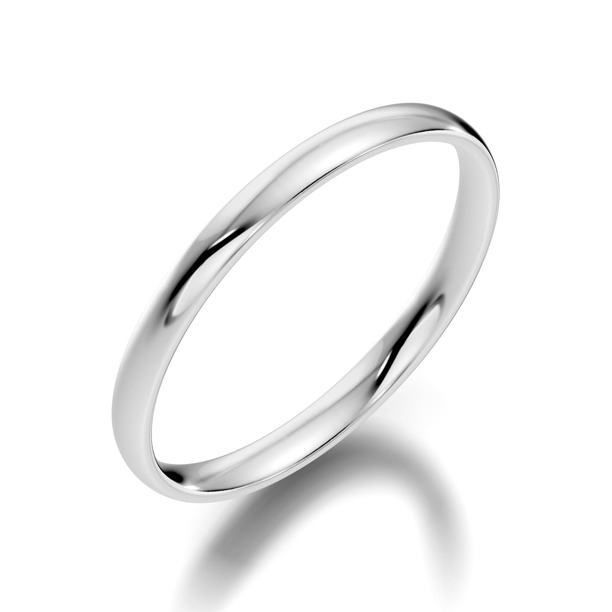 Traditional Wedding Band with Rounded High-Polish Finish (TBW-2MM) 8