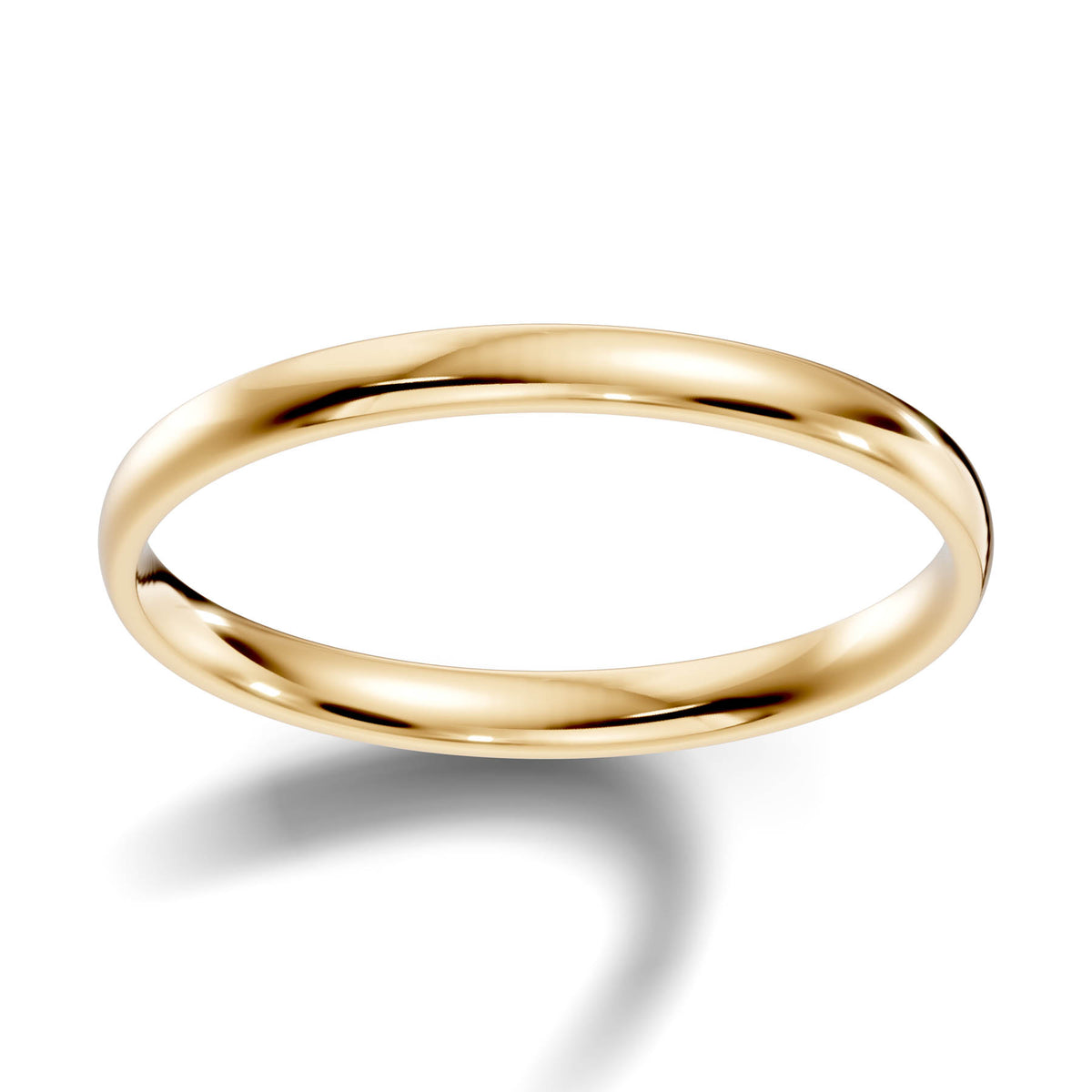 Traditional Wedding Band with Rounded High-Polish Finish (TBW-2MM) 5