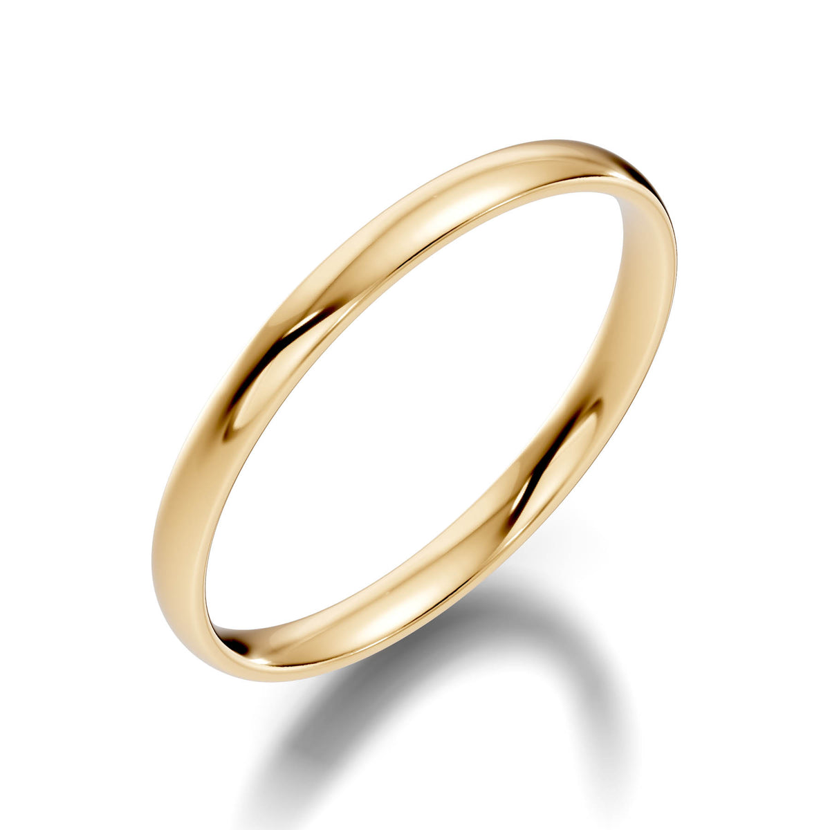 Traditional Wedding Band with Rounded High-Polish Finish (TBW-2MM) 11