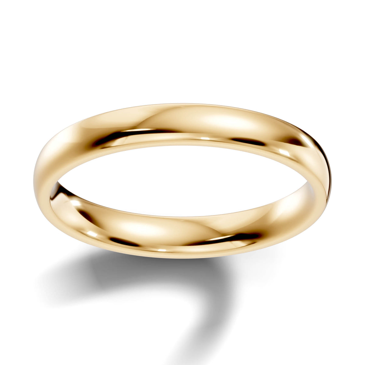 Traditional Wedding Band with Rounded High-Polish Finish (TBW-3MM) 6