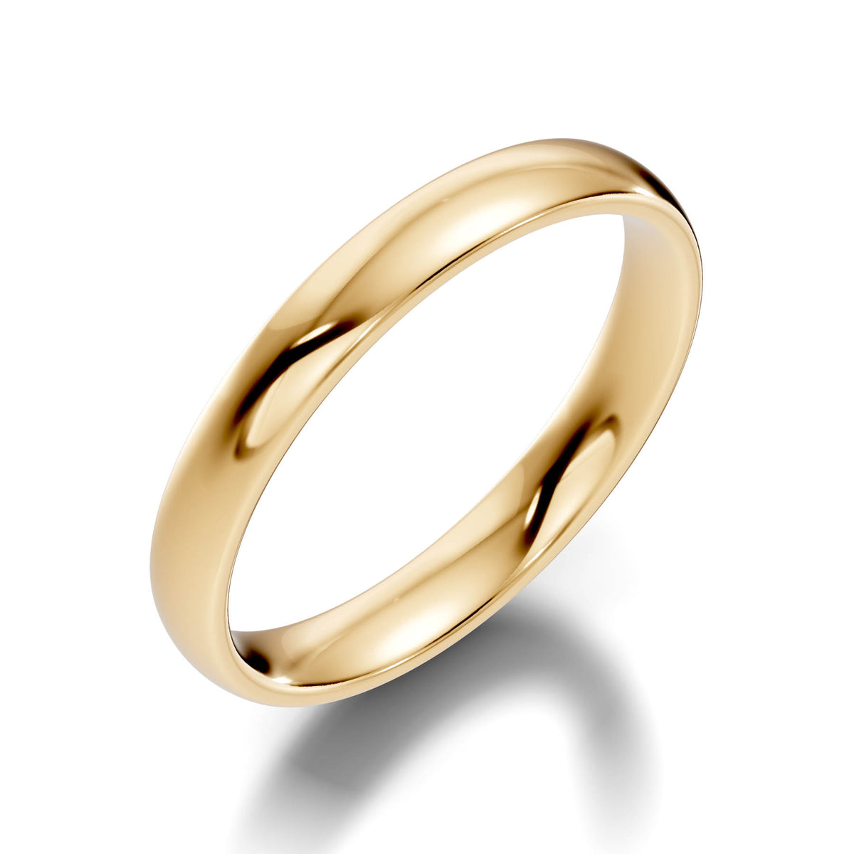Traditional Wedding Band with Rounded High-Polish Finish (TBW-3MM) 2
