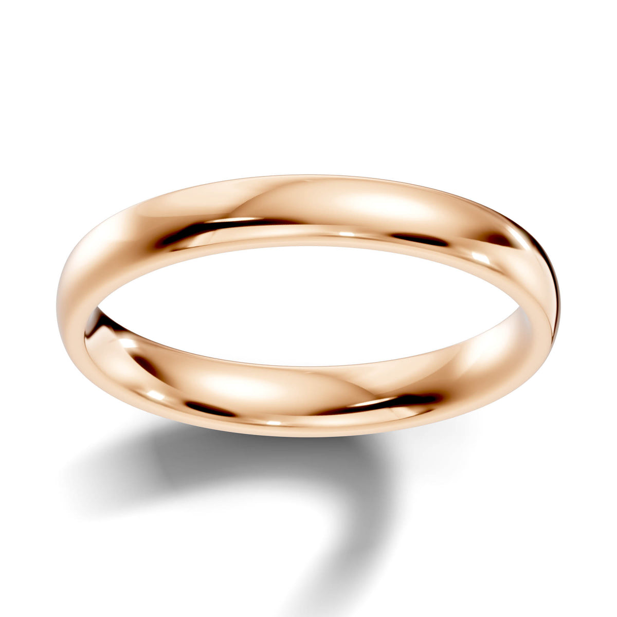 Traditional Wedding Band with Rounded High-Polish Finish (TBW-3MM) 12