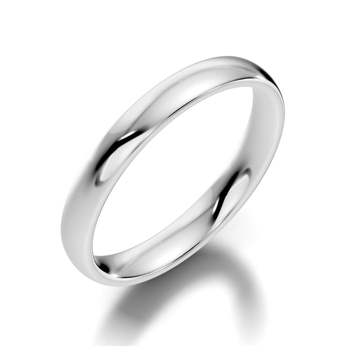 Traditional Wedding Band with Rounded High-Polish Finish (TBW-3MM) 10