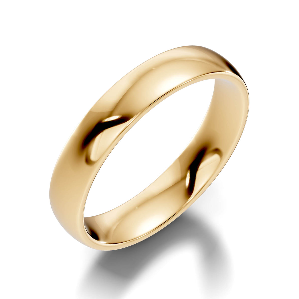 Traditional Wedding Band with Rounded High-Polish Finish (TBW-4MM) 2