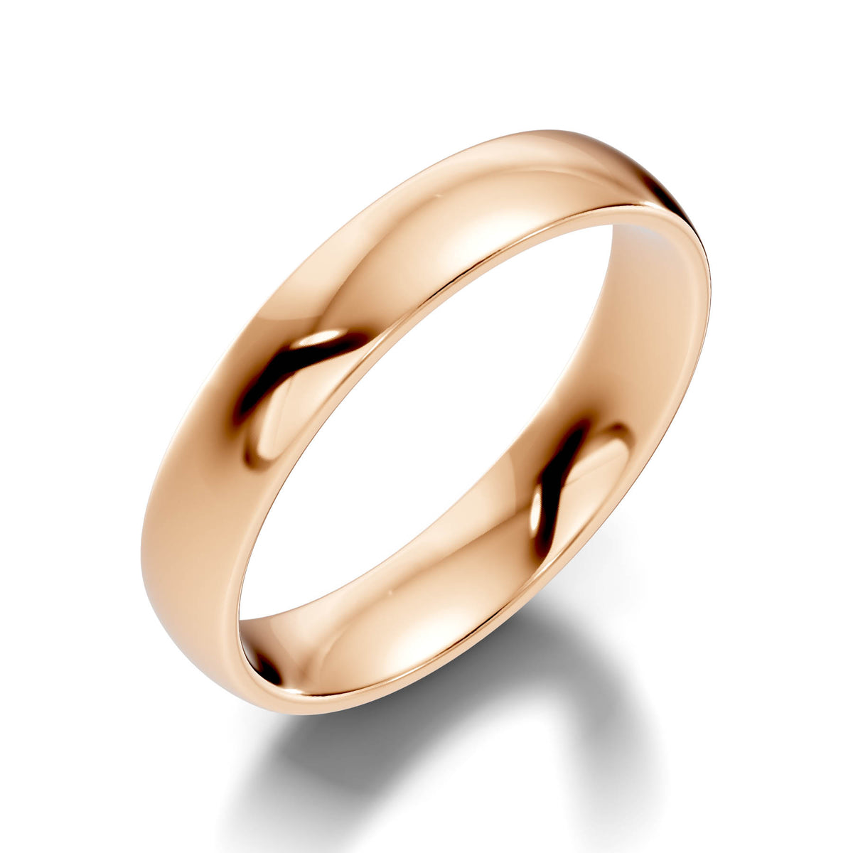 Traditional Wedding Band with Rounded High-Polish Finish (TBW-4MM) 15