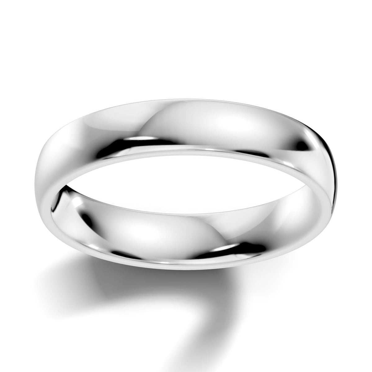 Traditional Wedding Band with Rounded High-Polish Finish (TBW-4MM) 1