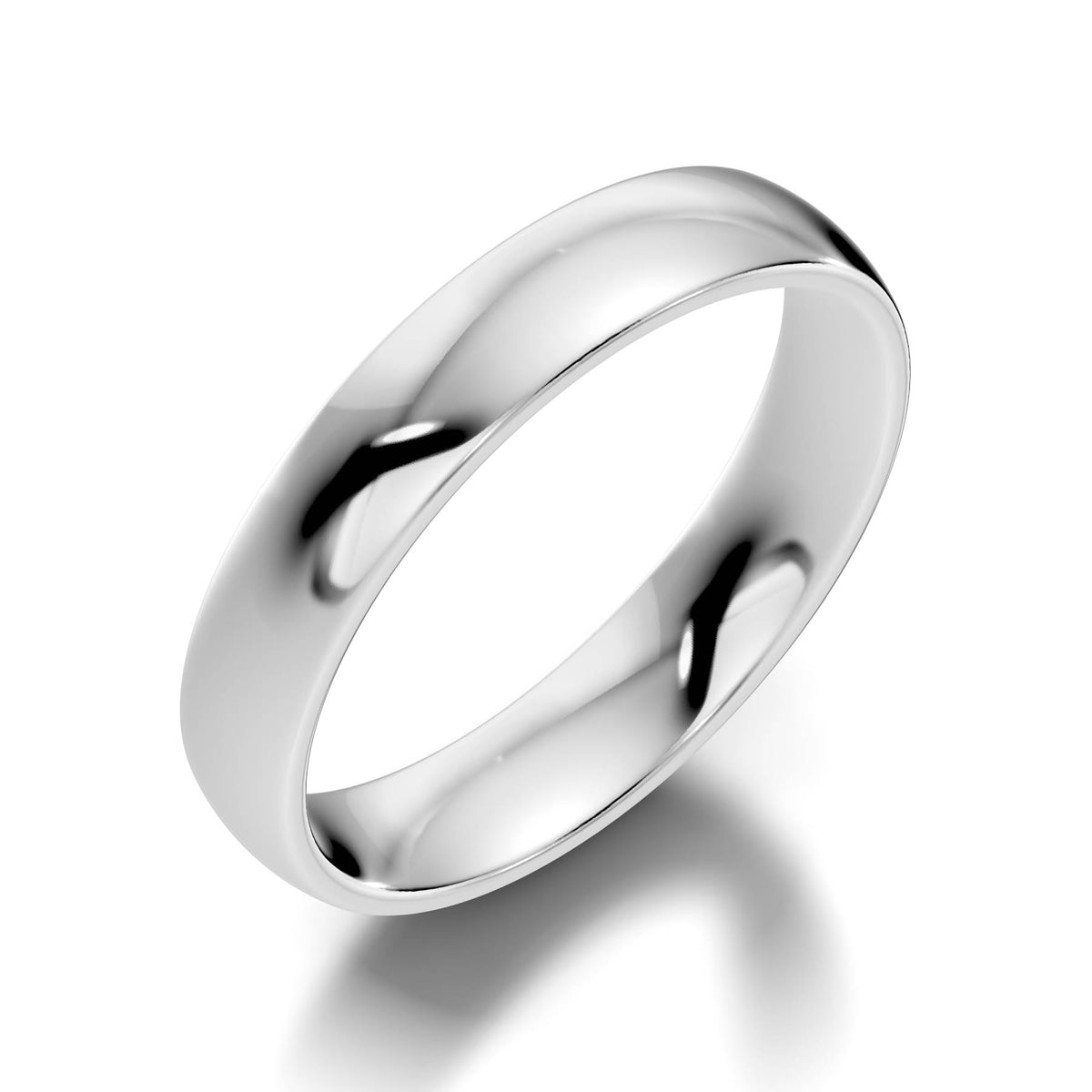 Traditional Wedding Band with Rounded High-Polish Finish (TBW-4MM) 10