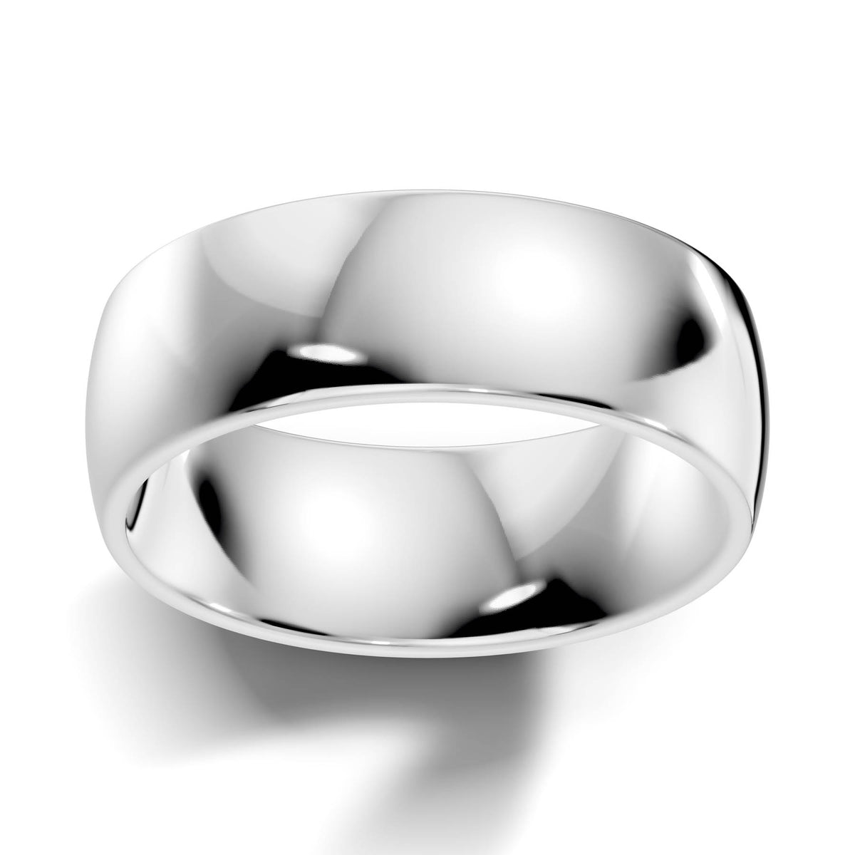Classic Wide High-Polish Domed Wedding Band (TBW-7MM) 1