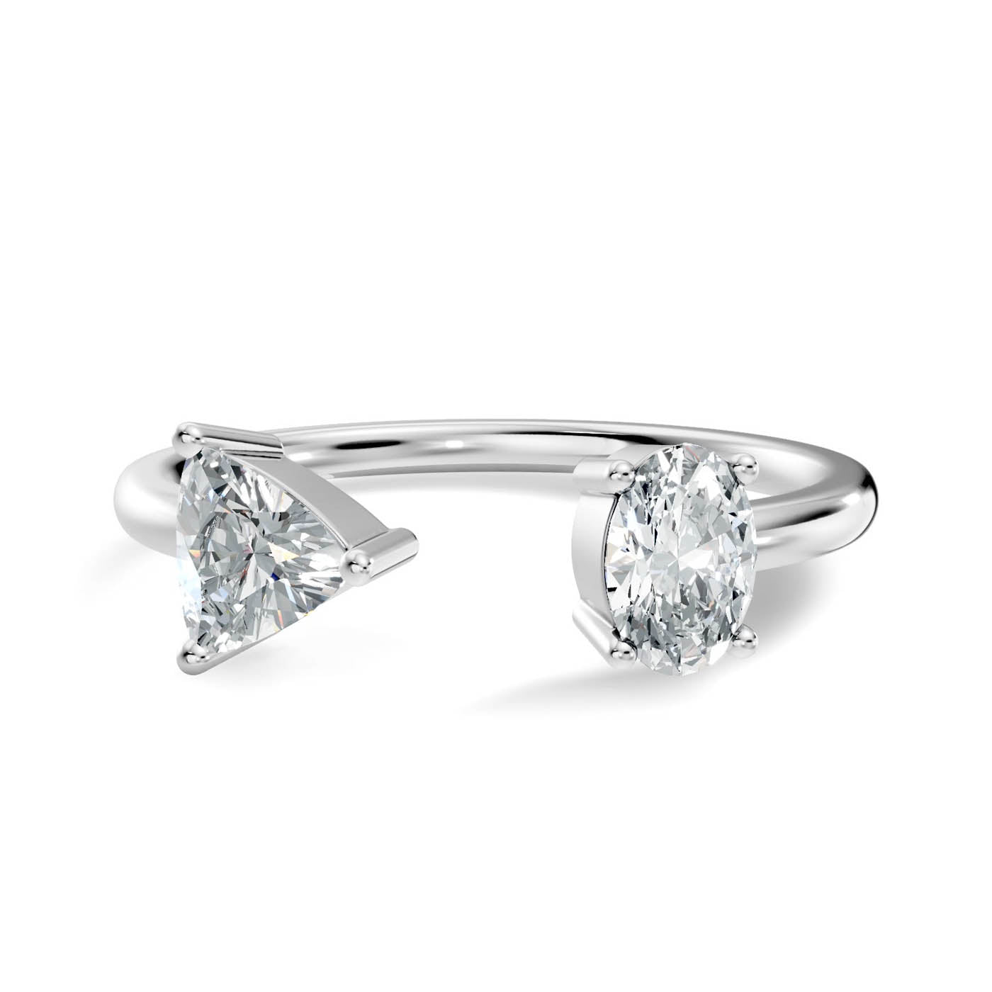 .50 Ct. Trillion & Oval Diamond Open Ring (7-32954049298525) 10