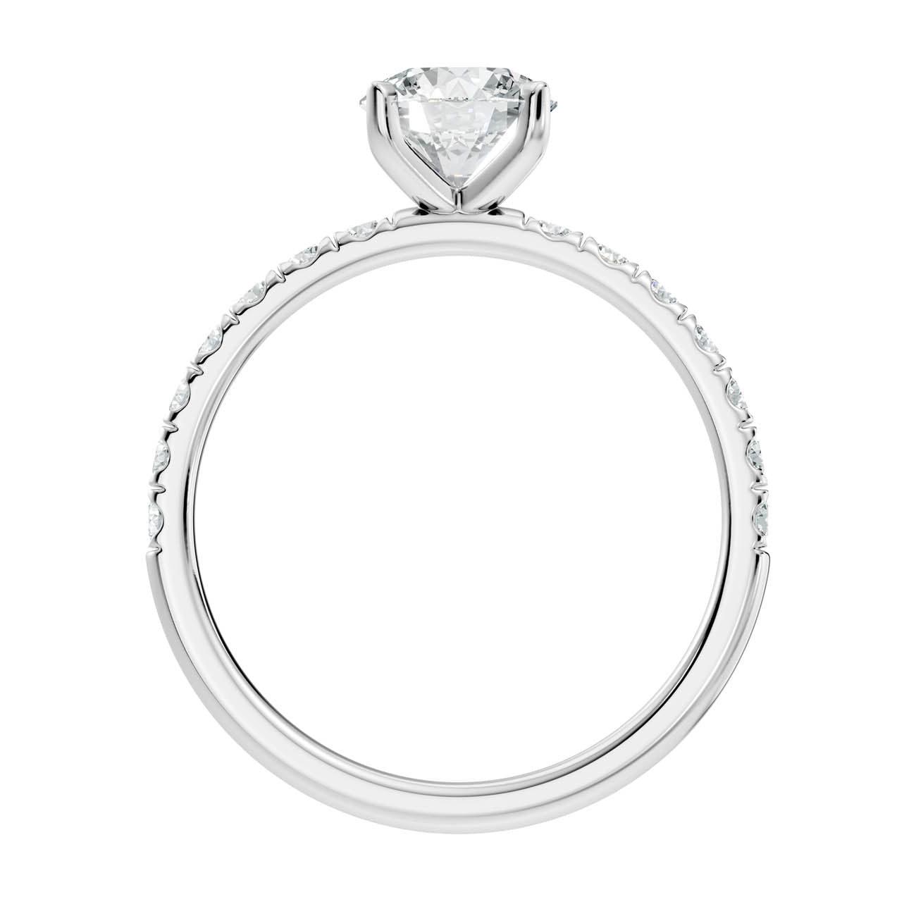 1.36 Ct. Round Brilliant Diamond Pavé Engagement Ring (19-a) 11