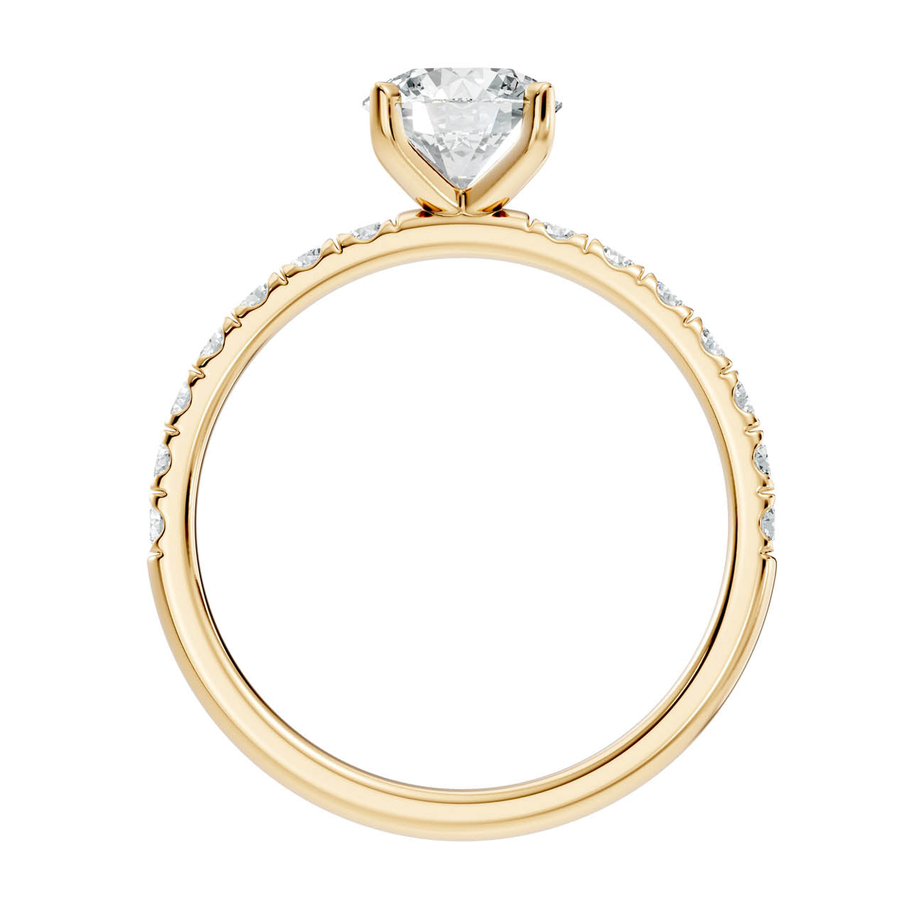 1.36 Ct. Round Brilliant Diamond Pavé Engagement Ring (19-a) 14