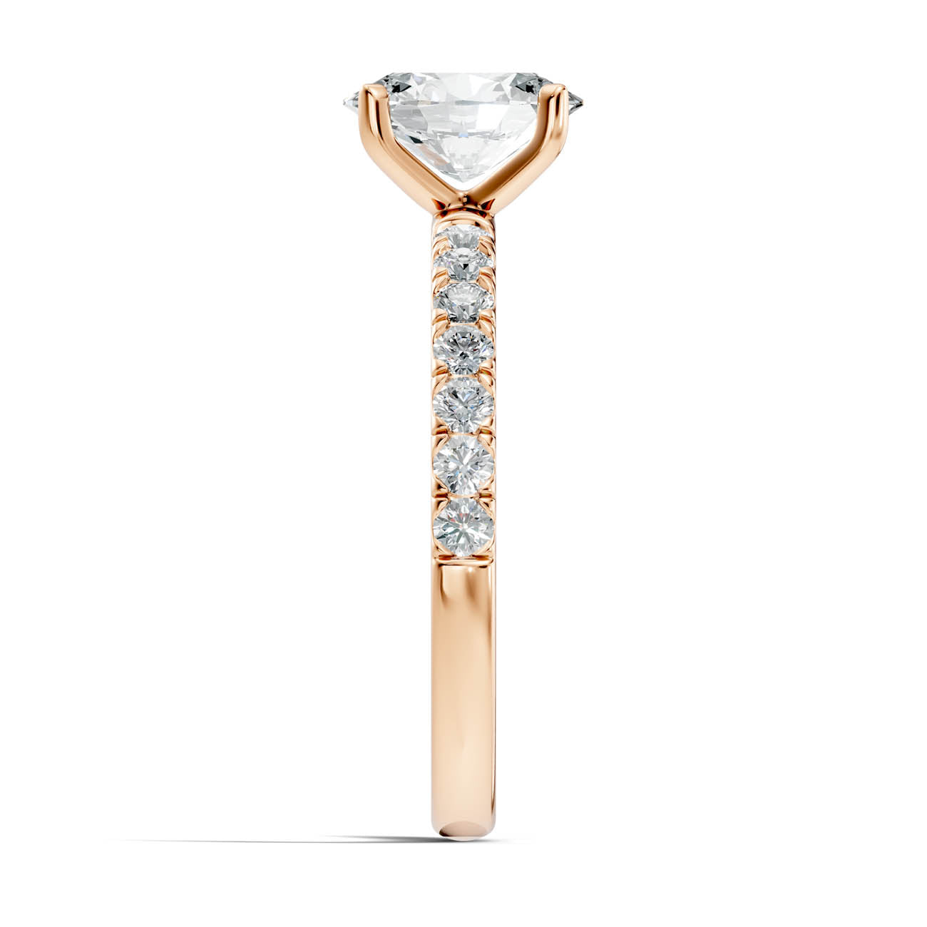 1.36 Ct. Oval Cut Diamond Pavé Engagement Ring (19-b) 8