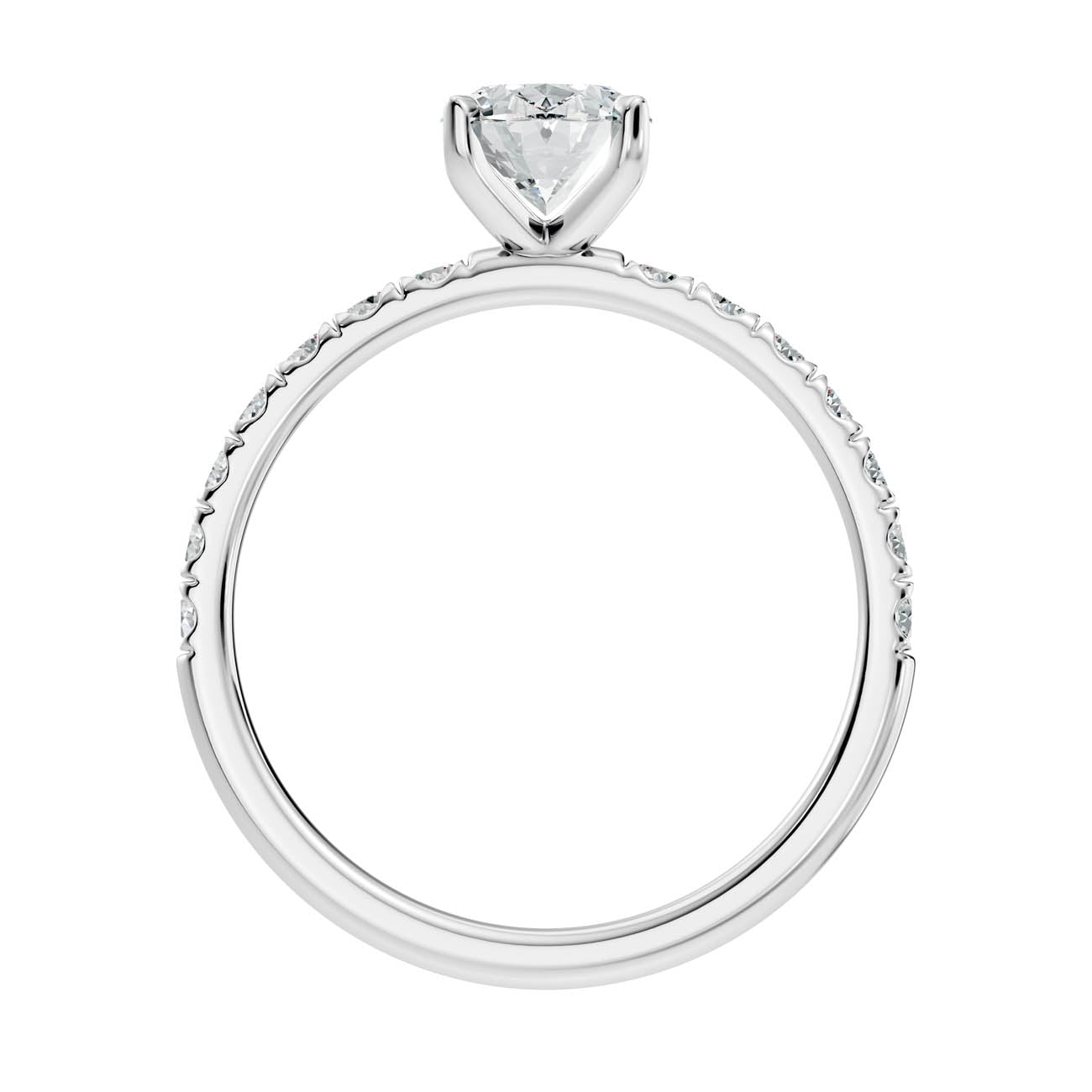 1.36 Ct. Oval Cut Diamond Pavé Engagement Ring (19-b) 11