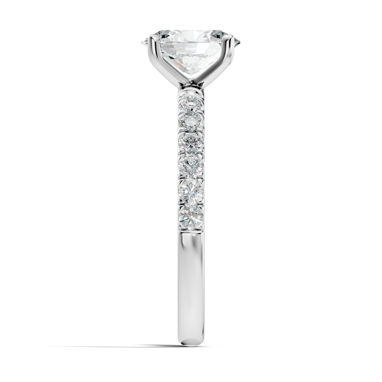 1.36 Ct. Oval Cut Diamond Pavé Engagement Ring (19-b) 12