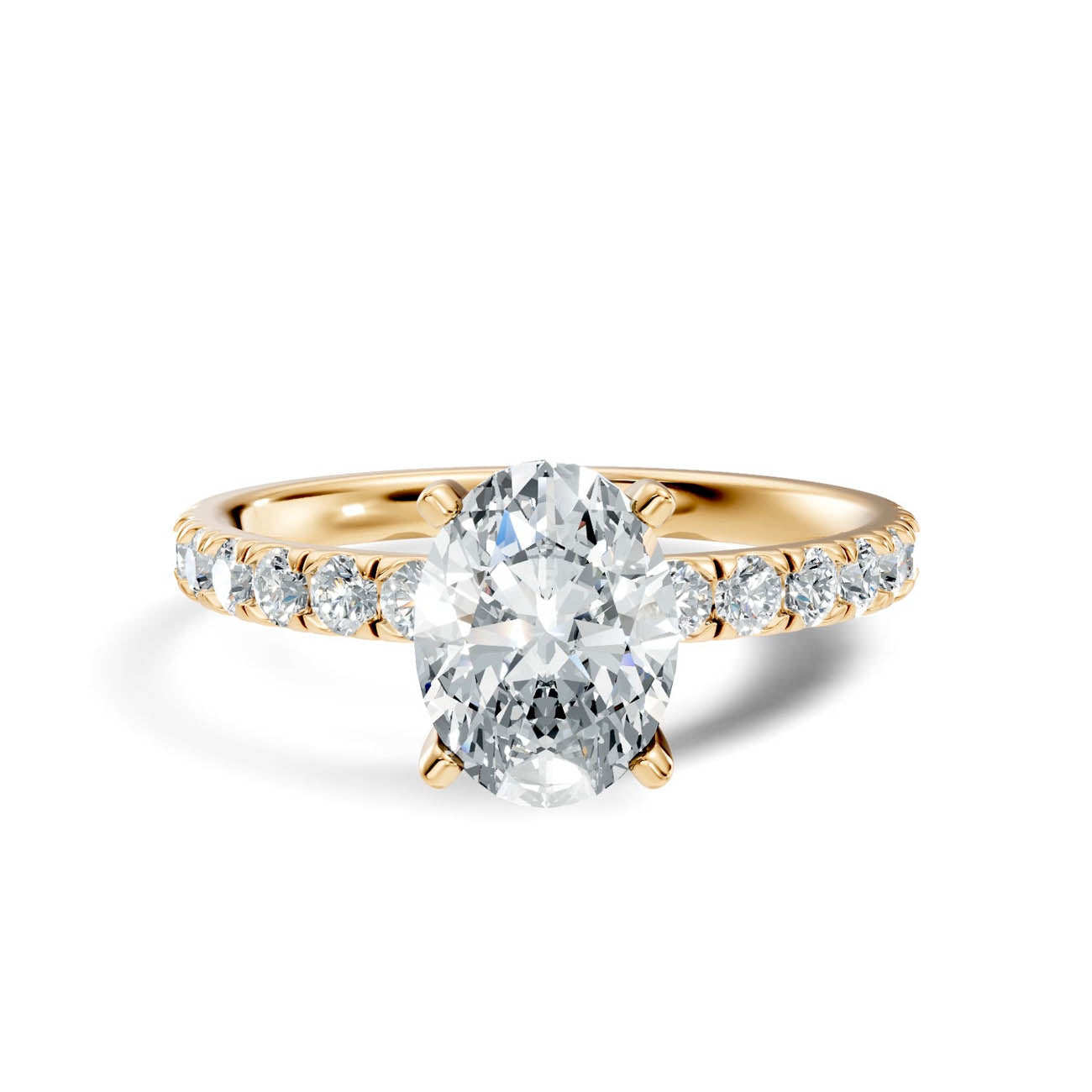 1.36 Ct. Oval Cut Diamond Pavé Engagement Ring (19-b) 3