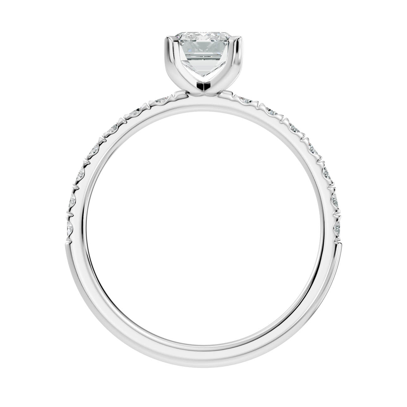 1.35 Ct. Emerald Cut Diamond Pavé Engagement Ring (19-c) 11