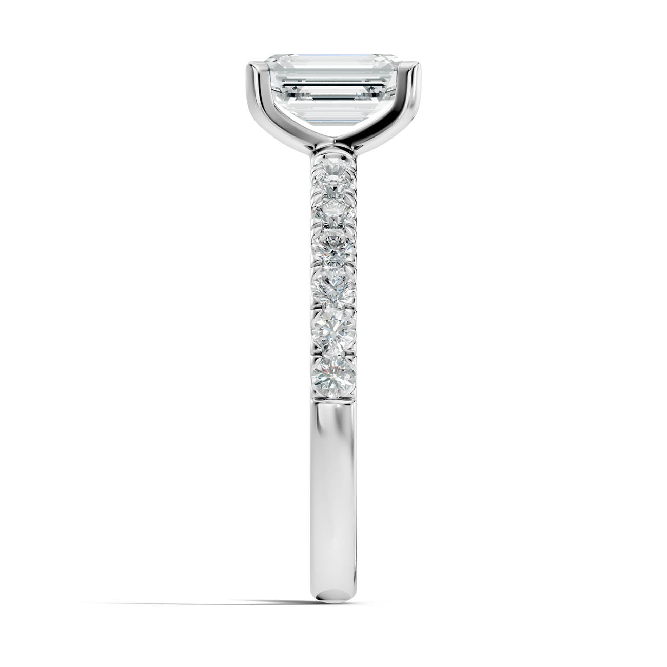 1.35 Ct. Emerald Cut Diamond Pavé Engagement Ring (19-c) 12