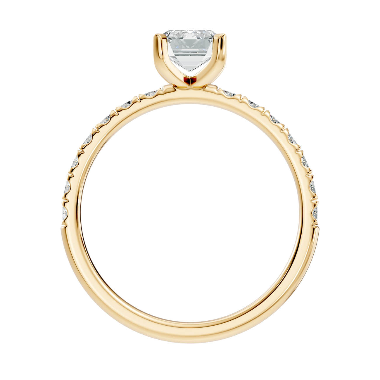 1.35 Ct. Emerald Cut Diamond Pavé Engagement Ring (19-c) 14