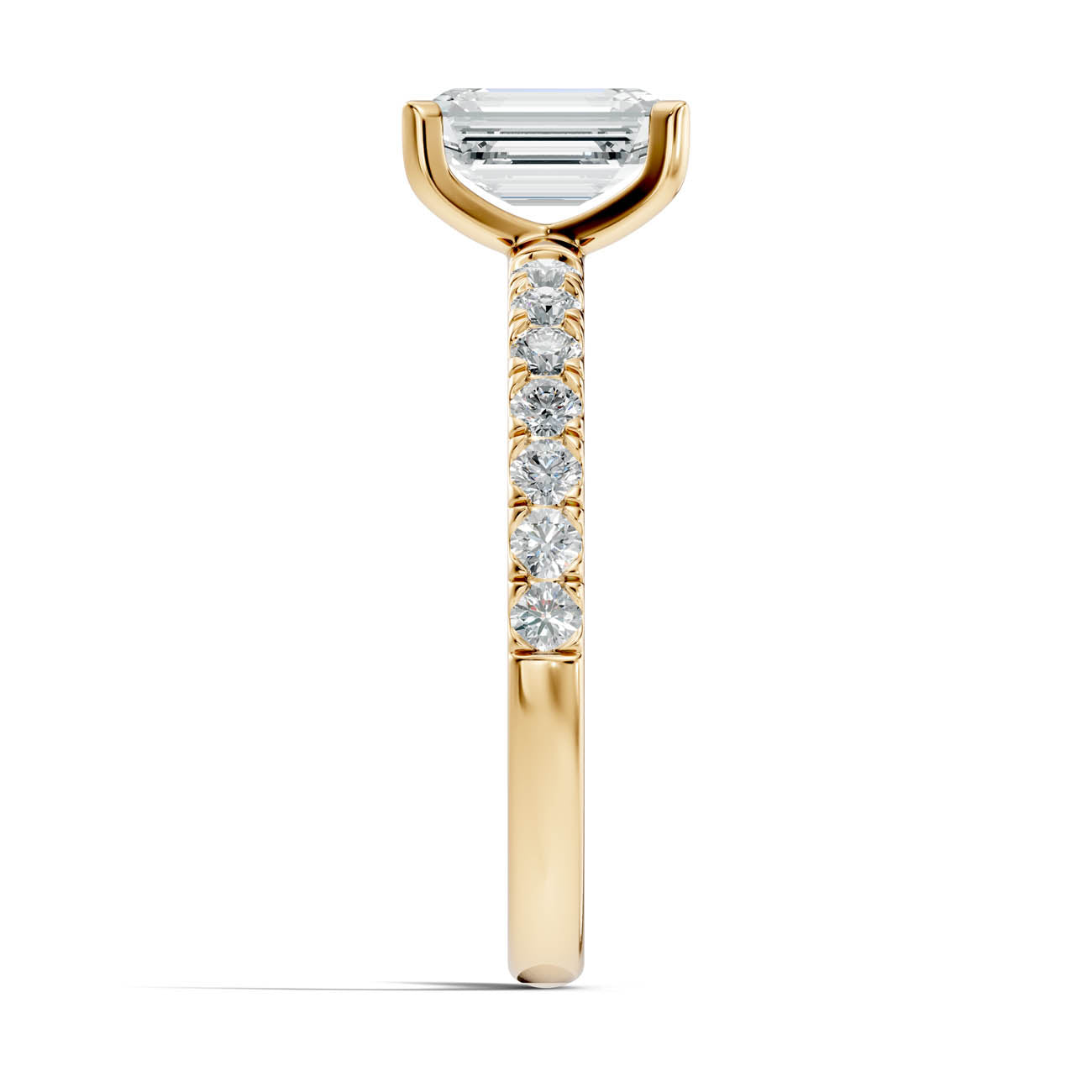 1.35 Ct. Emerald Cut Diamond Pavé Engagement Ring (19-c) 15