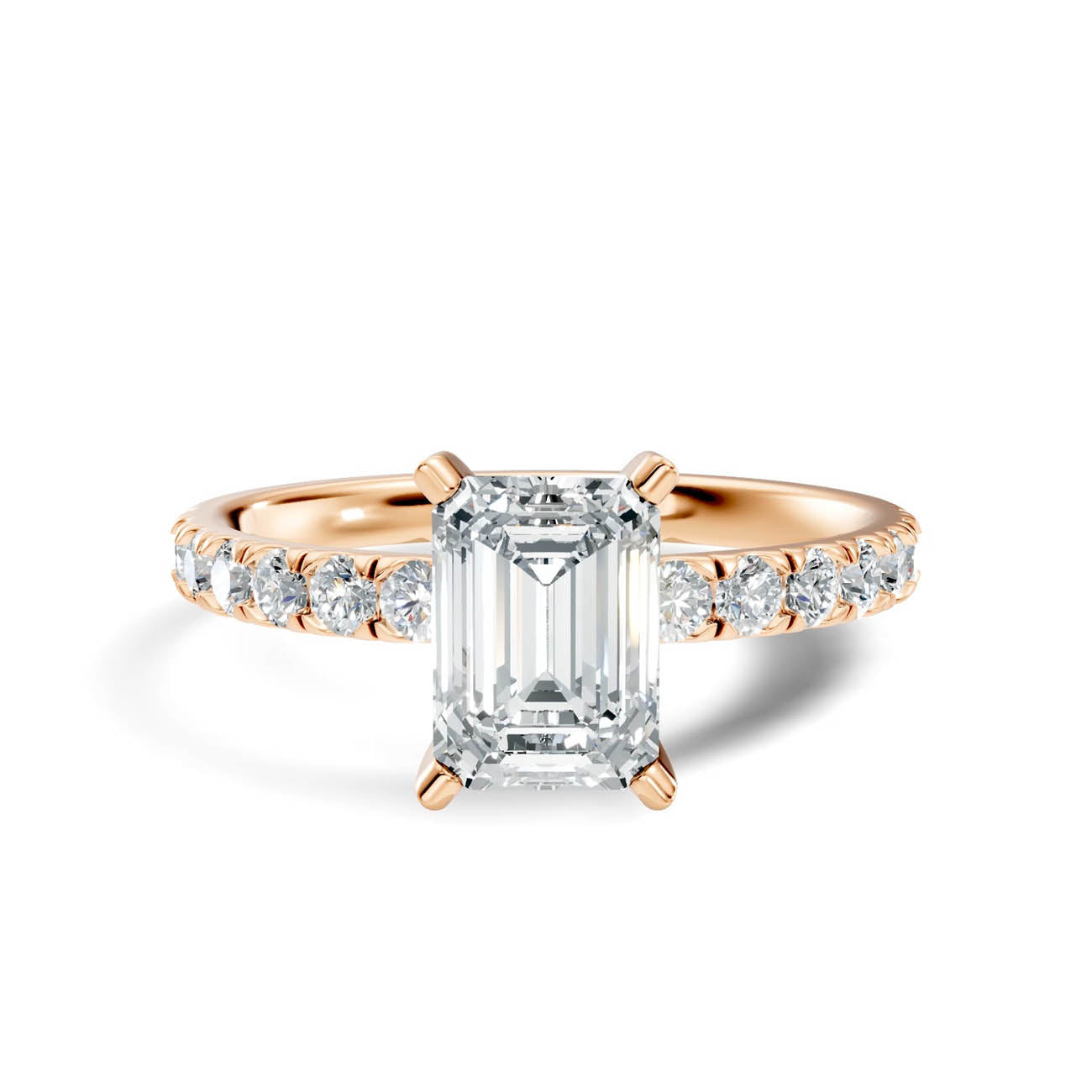 1.35 Ct. Emerald Cut Diamond Pavé Engagement Ring (19-c) 6