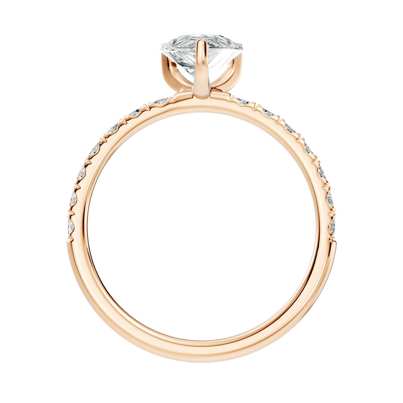 1.36 Ct. Classic Pear Diamond Ring with Pavé Band Setting (19-d) 5