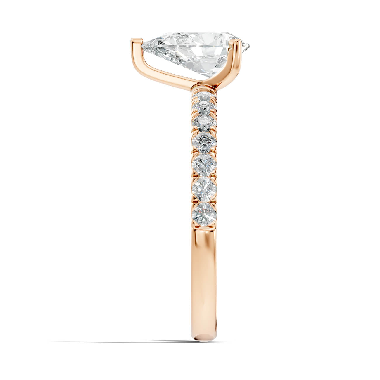 1.36 Ct. Classic Pear Diamond Ring with Pavé Band Setting (19-d) 8