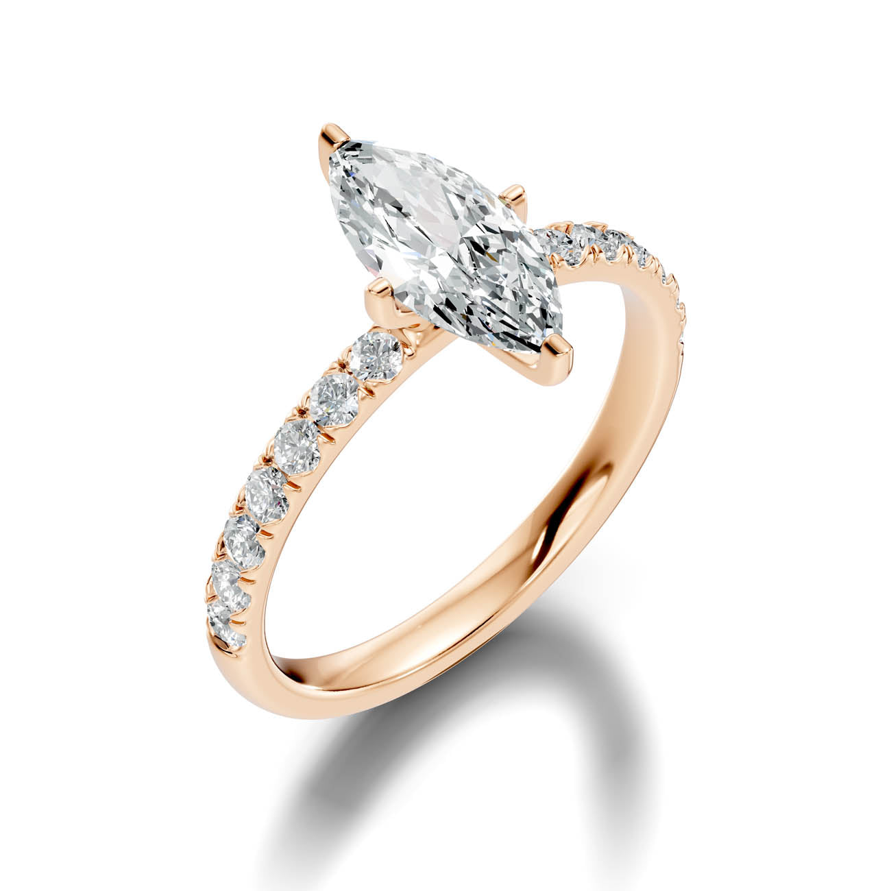1.36 Ct. Marquise Cut Diamond Pavé Engagement Ring (19-g) 9