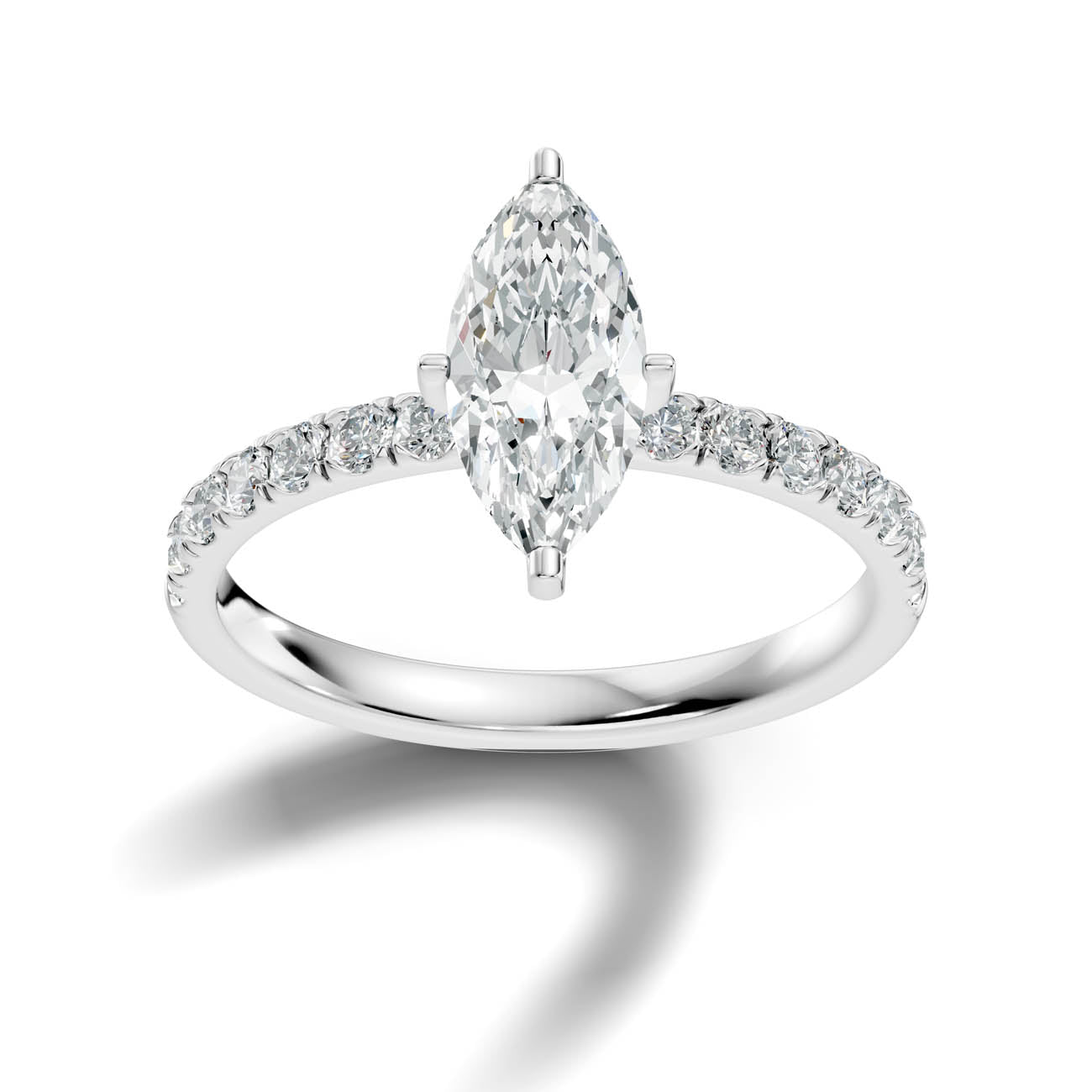 1.36 Ct. Marquise Cut Diamond Pavé Engagement Ring (19-g)