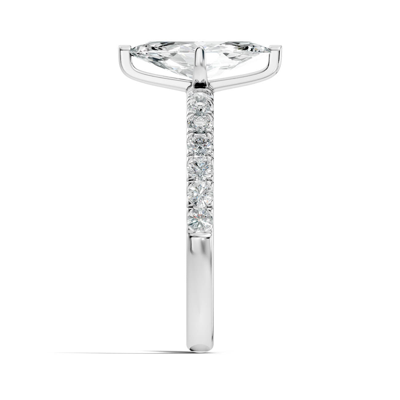 1.36 Ct. Marquise Cut Diamond Pavé Engagement Ring (19-g) 12