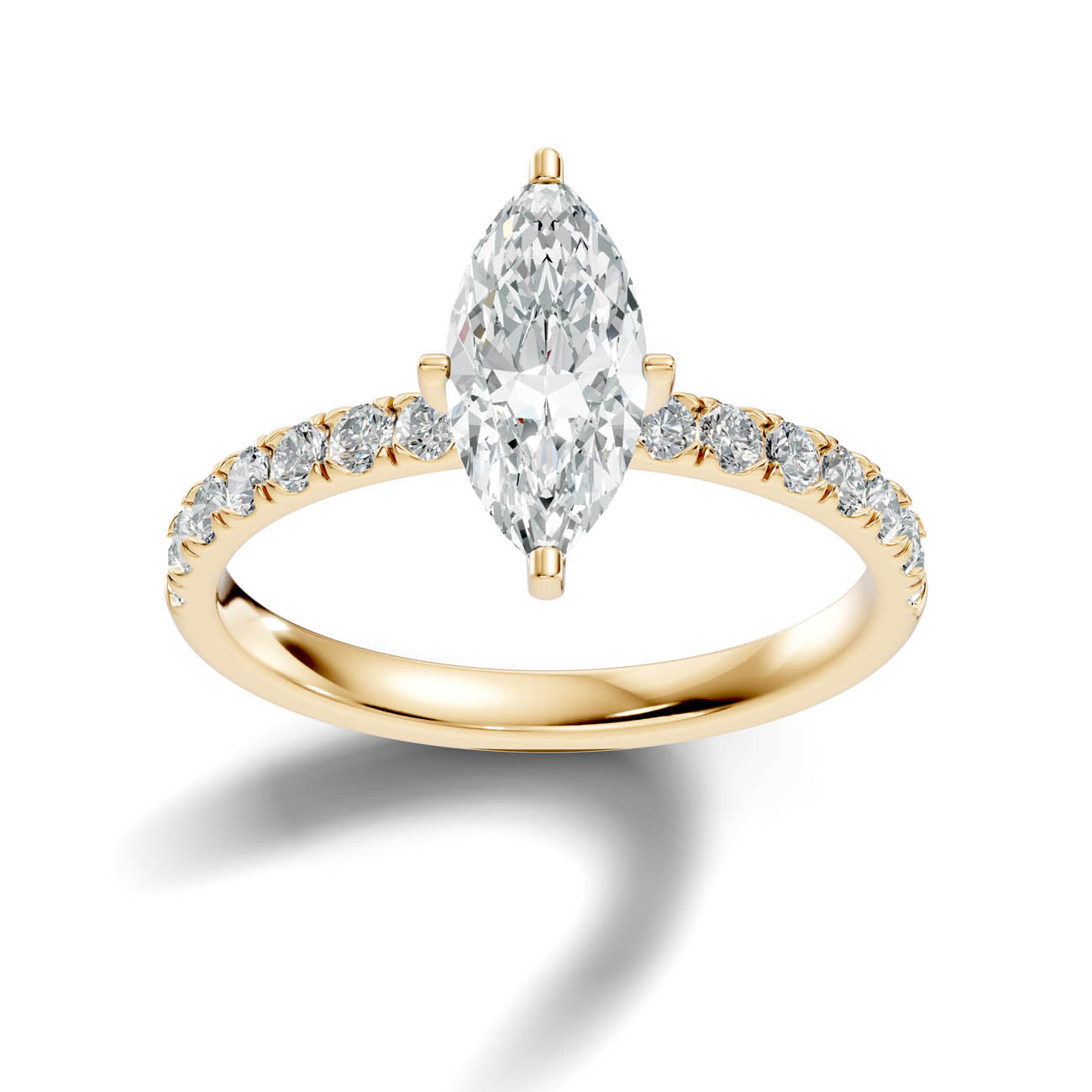 1.36 Ct. Marquise Cut Diamond Pavé Engagement Ring (19-g) 4