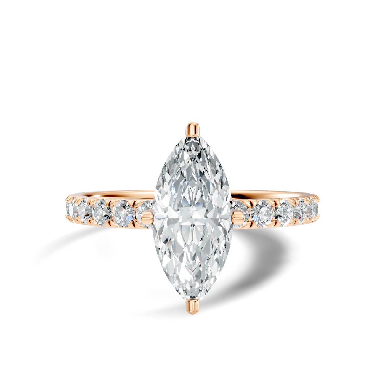 1.36 Ct. Marquise Cut Diamond Pavé Engagement Ring (19-g) 6