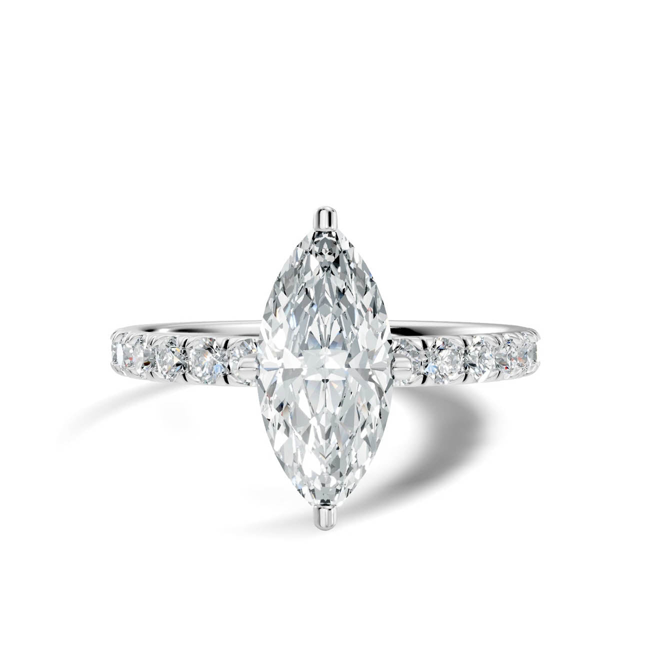 1.36 Ct. Marquise Cut Diamond Pavé Engagement Ring (19-g) 10
