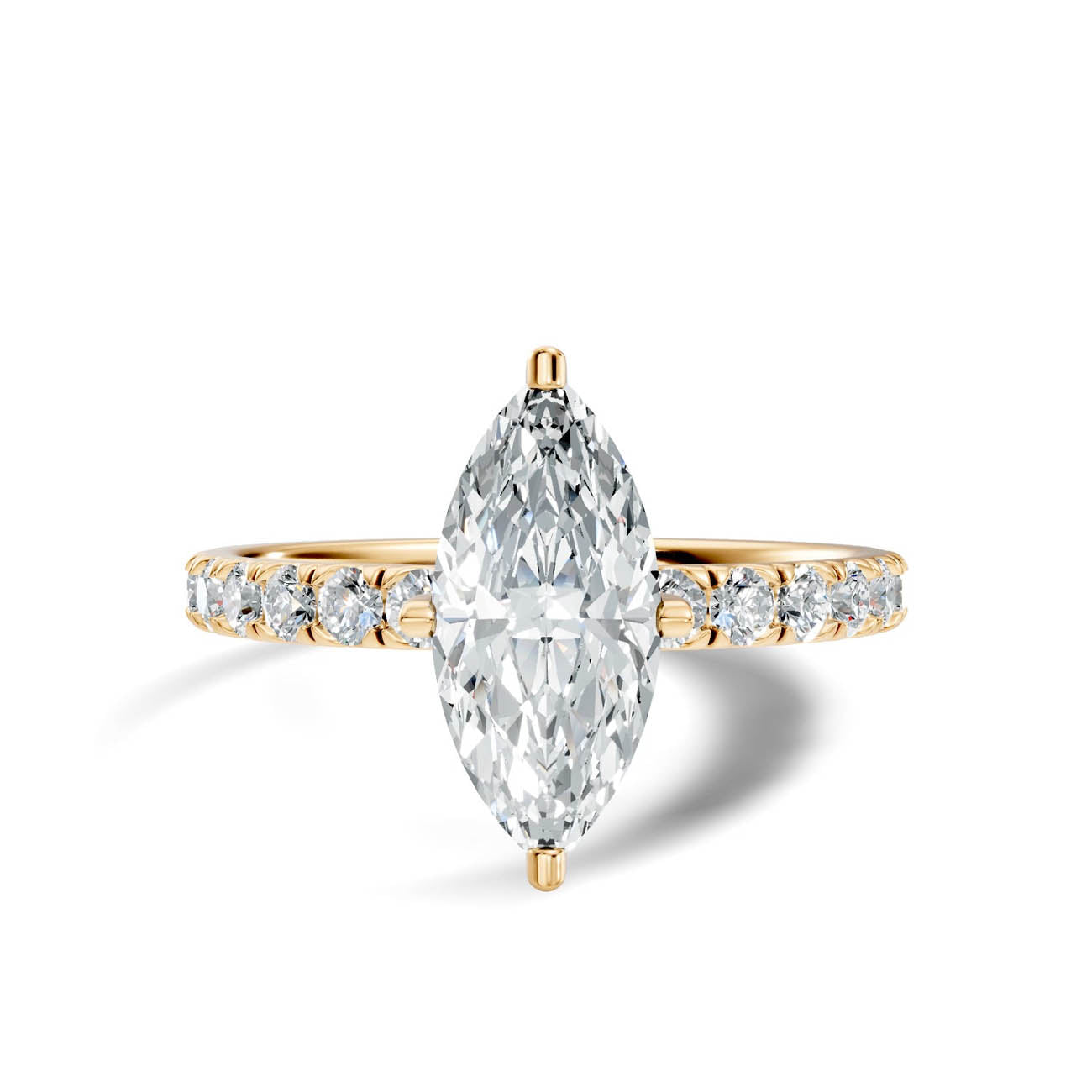 1.36 Ct. Marquise Cut Diamond Pavé Engagement Ring (19-g) 3