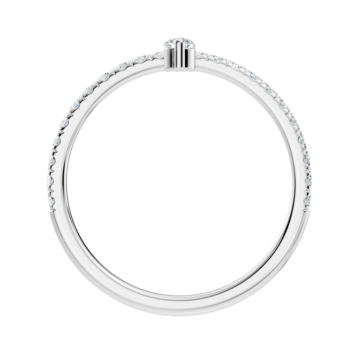.33 Ct. Round Diamond Two-Stone Ring with Pavé Band (ja5-a) 10