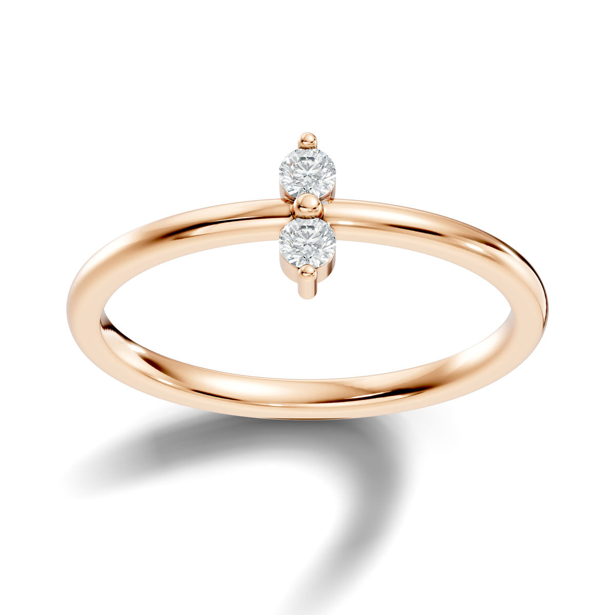 .10 Ct. Round Diamond Two-Stone Ring with Minimal Band (ja5-a copy) 6