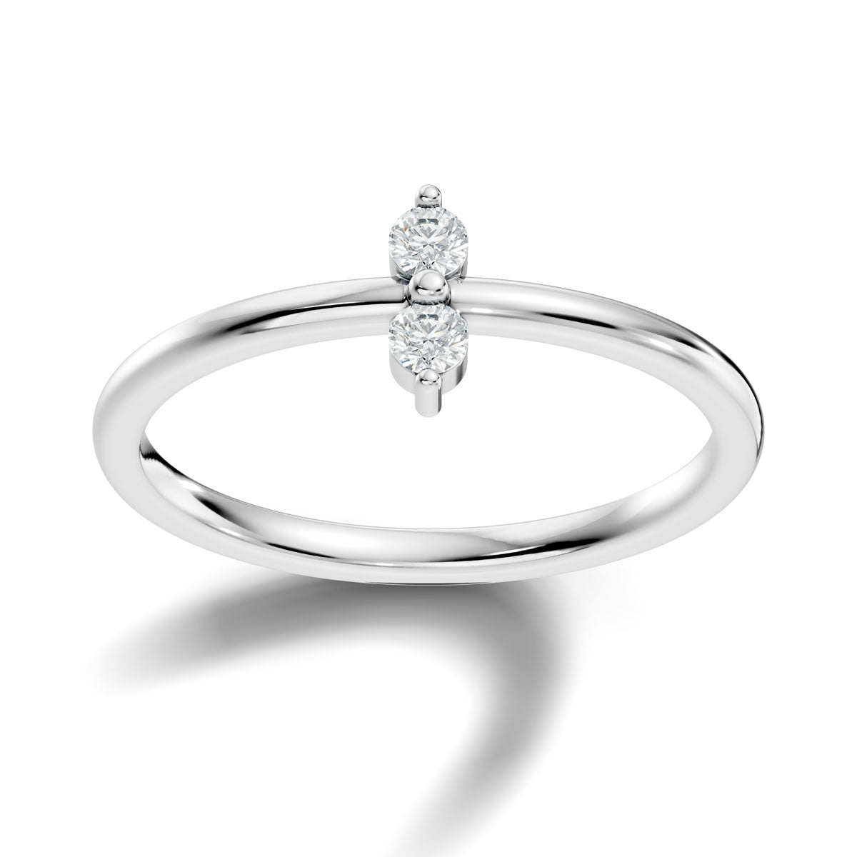 .10 Ct. Round Diamond Two-Stone Ring with Minimal Band (ja5-a copy)