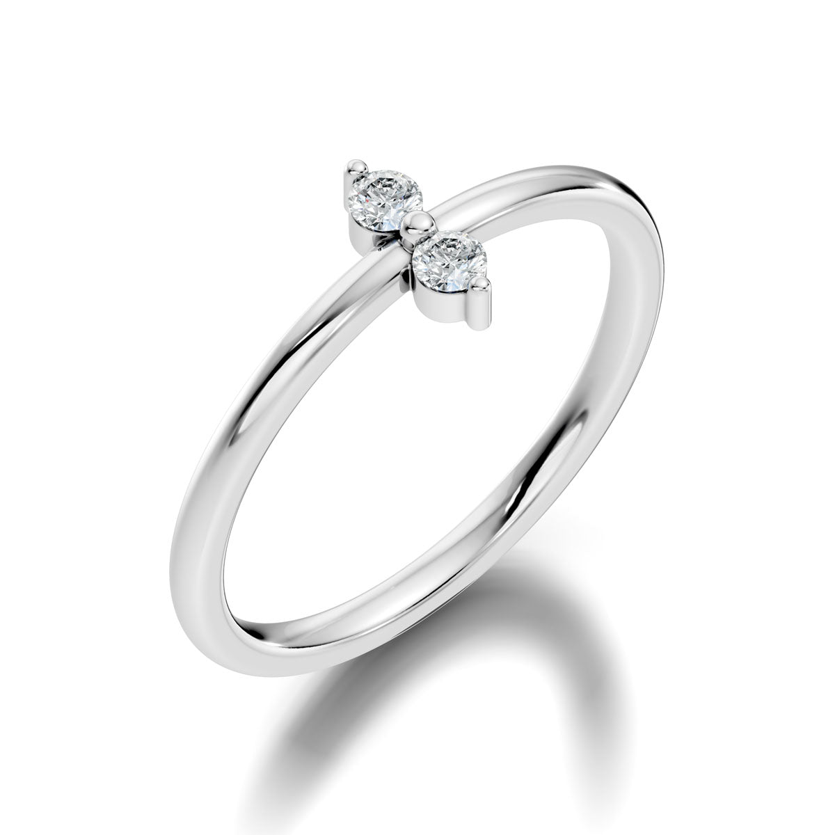 .10 Ct. Round Diamond Two-Stone Ring with Minimal Band (ja5-a copy) 12