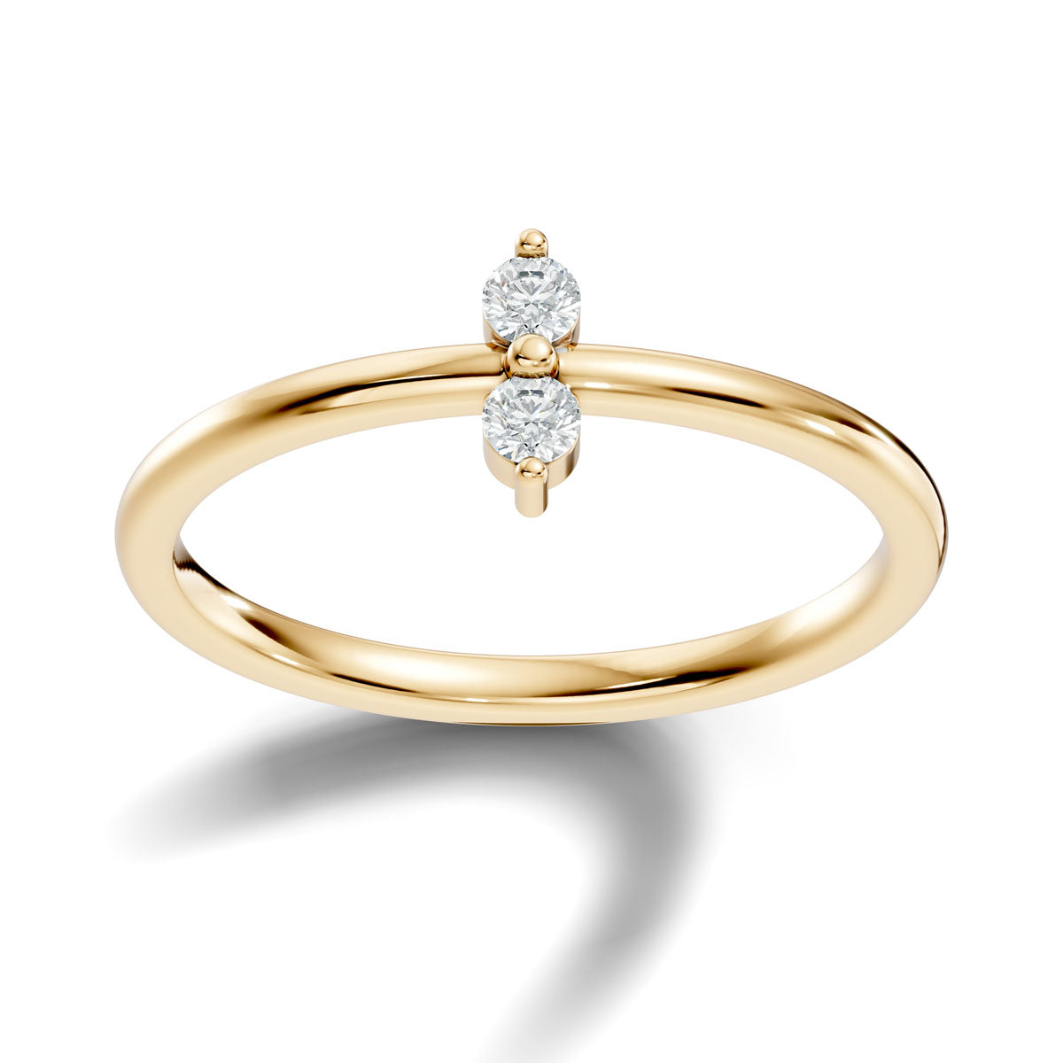 .10 Ct. Round Diamond Two-Stone Ring with Minimal Band (ja5-a copy) 3