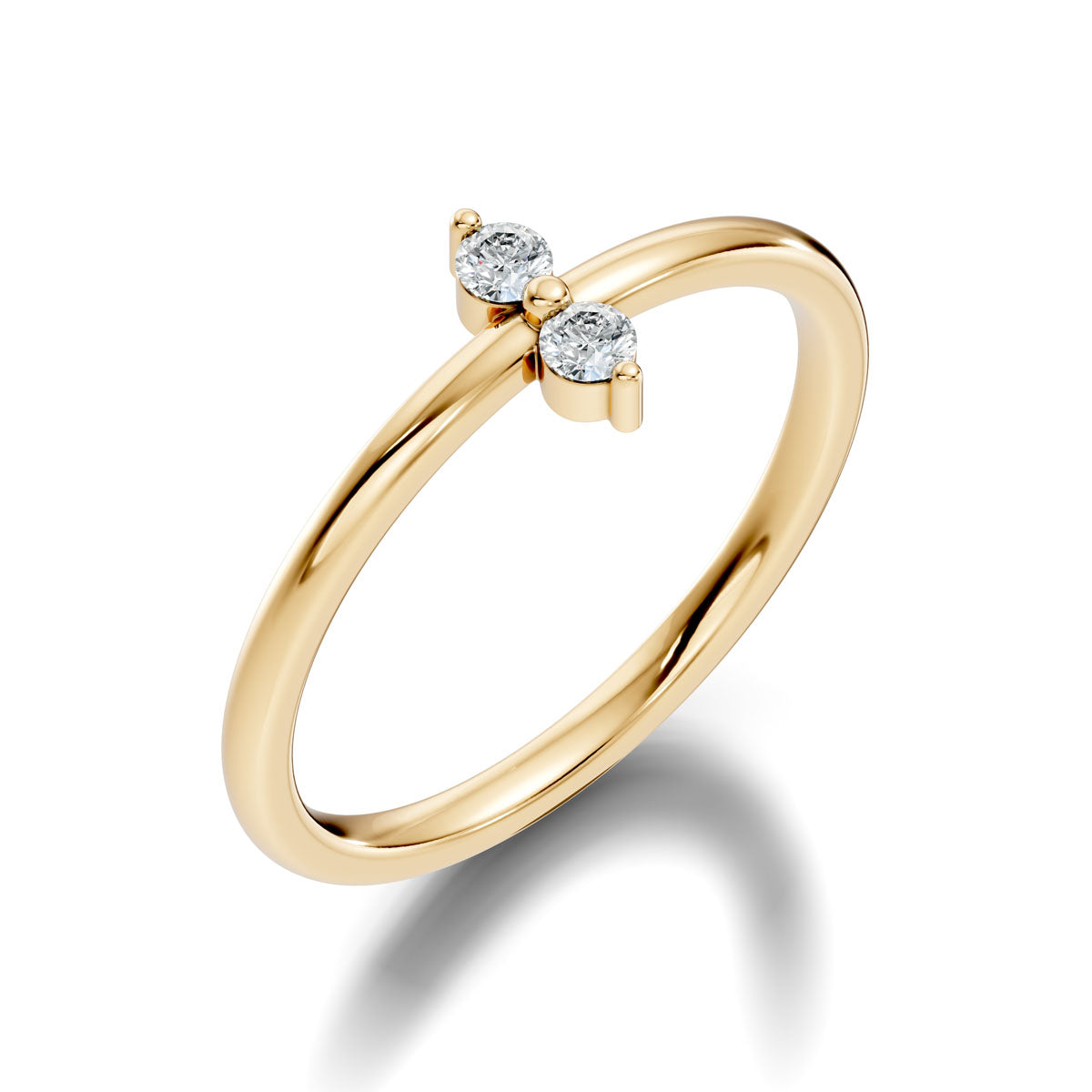 .10 Ct. Round Diamond Two-Stone Ring with Minimal Band (ja5-a copy)