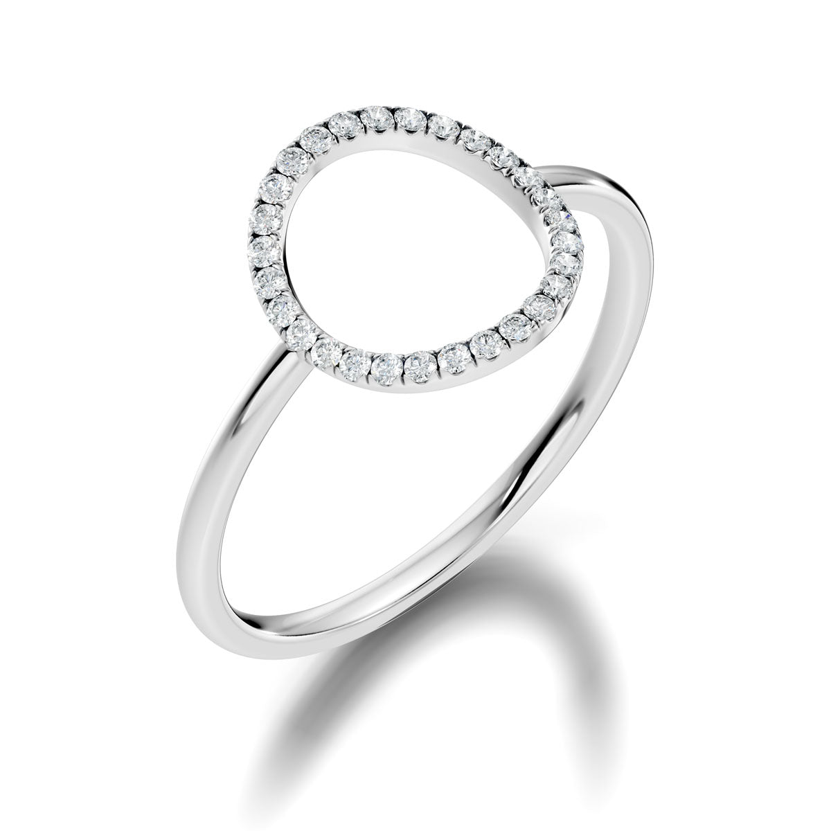 .10 Ct. Round Diamond Open Circle Ring (ja3-a) 9