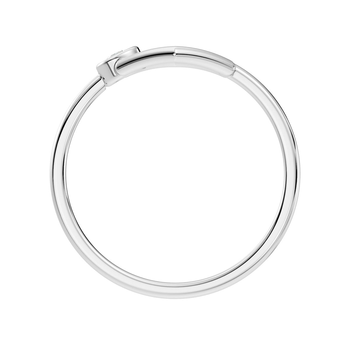 .05 Ct. Geometric Hexagon Diamond Ring with Bezel-Set Accent (ja2-c) 7