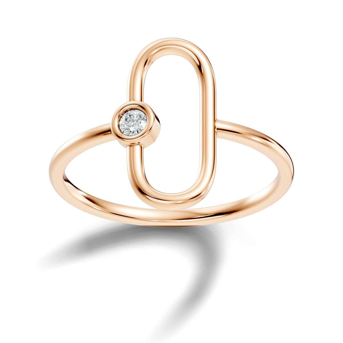 .05 Ct. Modern Oval Link Diamond Ring with Bezel-Set Accent (ja2-b) 4