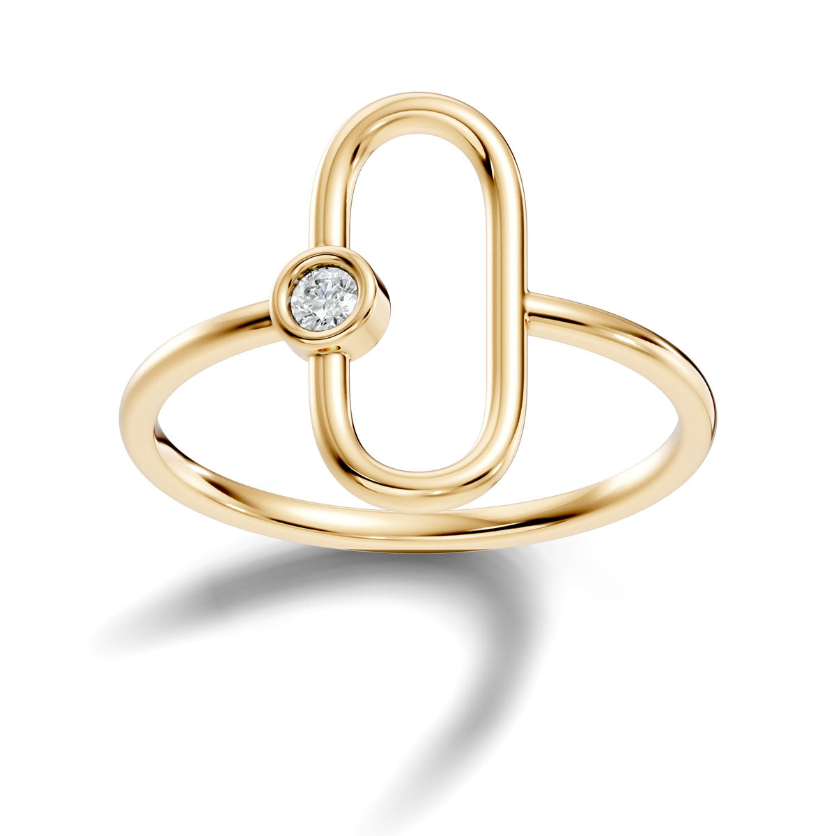 .05 Ct. Modern Oval Link Diamond Ring with Bezel-Set Accent (ja2-b) 11