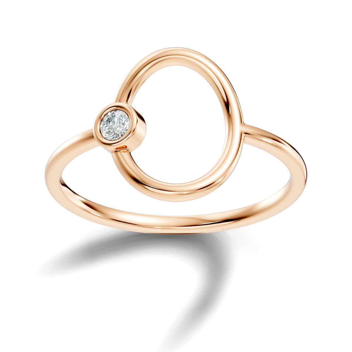 .05 Ct. Modern Open Oval Diamond Ring with Bezel-Set Accent (ja2-a) 4