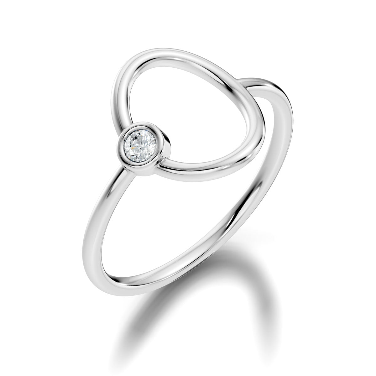 .05 Ct. Modern Open Oval Diamond Ring with Bezel-Set Accent (ja2-a) 9