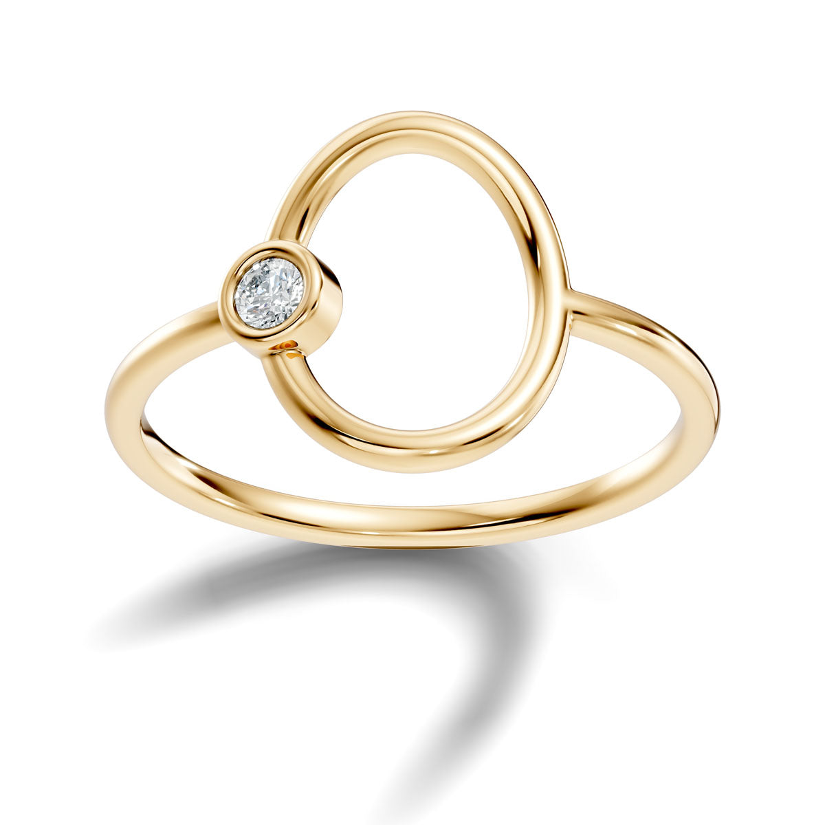 .05 Ct. Modern Open Oval Diamond Ring with Bezel-Set Accent (ja2-a) 11