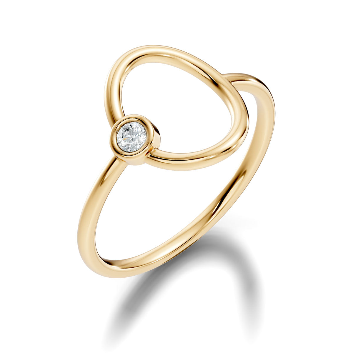 .05 Ct. Modern Open Oval Diamond Ring with Bezel-Set Accent (ja2-a)